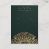 GROENE CLASSIC GOLD MANDALA EARRING DISPLAY VISITEKAARTJE (Voorkant)