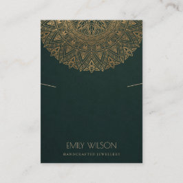 GROENE CLASSIC GOLD MANDALA KETTING VISITEKAARTJE