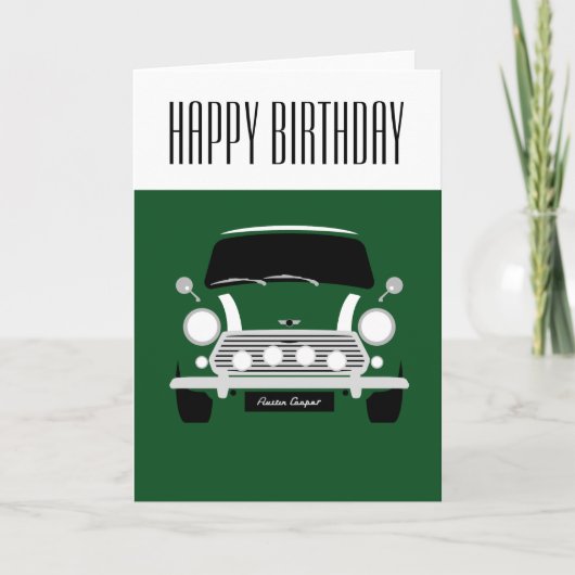 Groene Classic Mini Car Kaart (Voorkant)