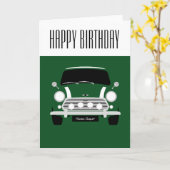 Groene Classic Mini Car Kaart (Gele Bloem)