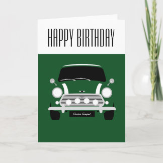 Groene Classic Mini Car Kaart