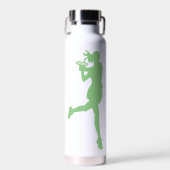 Groene Classy Vrouw Tennisser Gepersonaliseerd Waterfles (Voorkant)