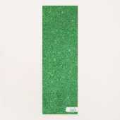 Groene Close-up Glitter met Jouw naam Yoga Mat (Voorkant)