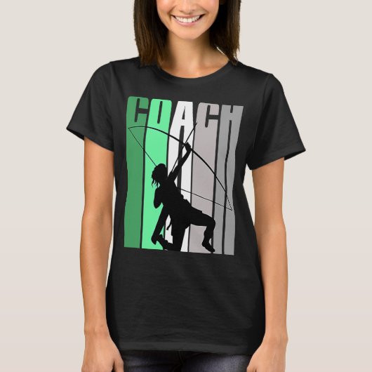 Groene coach van boogschieten boogschutter coach l t-shirt (Voorkant)