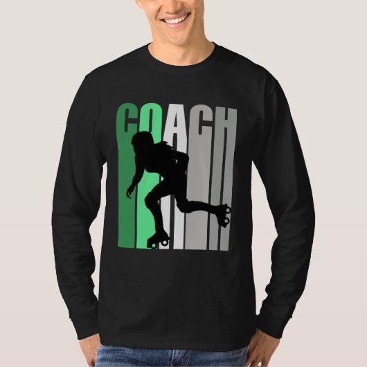 Groene Coach Van Roller Skating Instructeur Roller T-shirt (Voorkant)