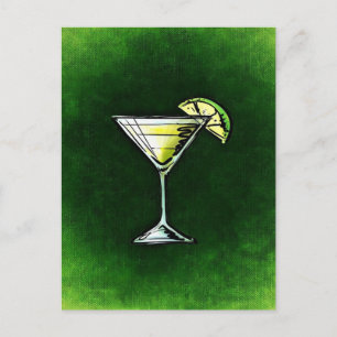 Groene cocktail absinthe briefkaart