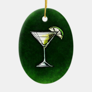 Groene cocktail absinthe keramisch ornament