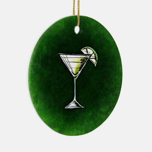 Groene cocktail absinthe keramisch ornament (Rechts)