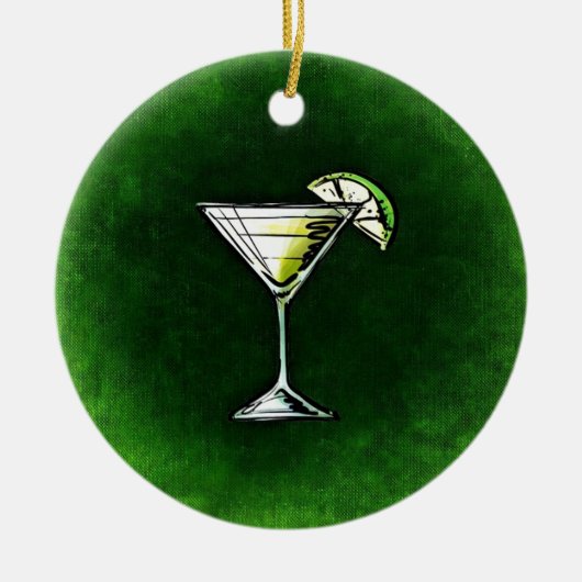 Groene cocktail absinthe keramisch ornament (Voorkant)