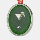 Groene cocktail absinthe metalen ornament (Links)