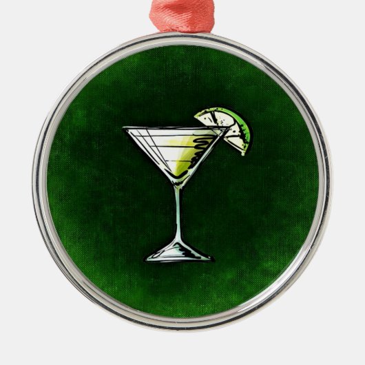 Groene cocktail absinthe metalen ornament (Voorkant)