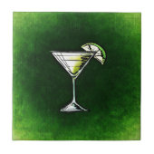 Groene cocktail absinthe tegeltje (Voorkant)