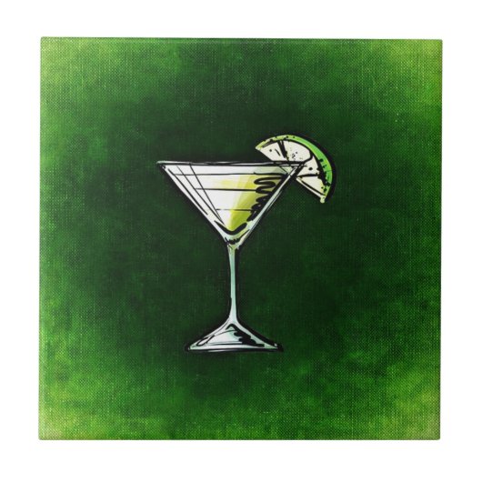 Groene cocktail absinthe tegeltje (Voorkant)