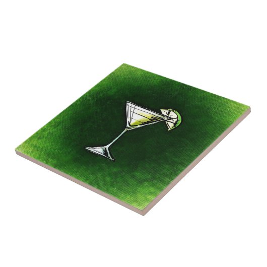 Groene cocktail absinthe tegeltje (Zijkant)