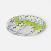 Groene cocktail en koolstof papieren bordje (Gekanteld)