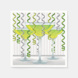 Groene cocktail en koolstof servetten