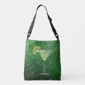 Groene Cocktail w/Kiwi Faux Glitter Crossbody Tas (Achterkant)