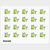 Groene Cocktails en Katten Vierkante Sticker (Vel)
