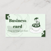 Groene Coffee Shop Loyalty Card Design Visitekaartje (Achterkant)