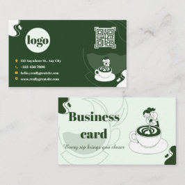 Groene Coffee Shop Loyalty Card Design Visitekaartje
