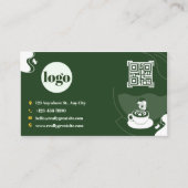 Groene Coffee Shop Loyalty Card Design Visitekaartje (Voorkant)
