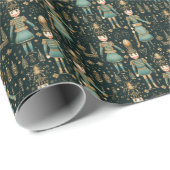 Groene Columbine en Harlequin, Notenkraker Ballet Cadeaupapier (Rol Hoek)