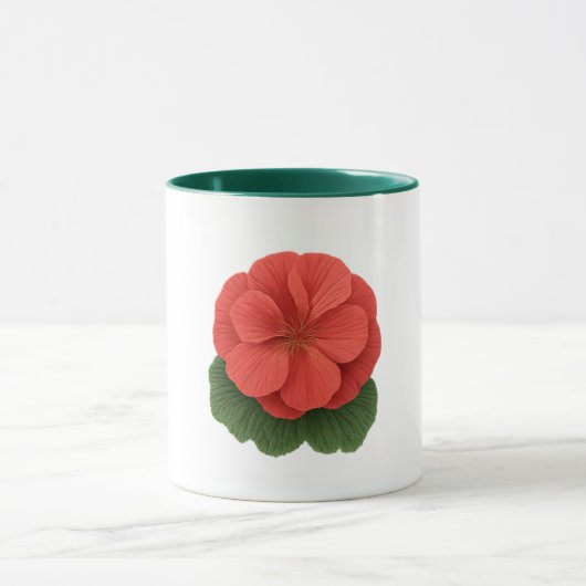 Groene Combo Mok - Geranium Bloem (Midden)