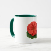 Groene Combo Mok - Geranium Bloem (Voorkant links)