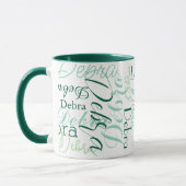 Groene combo-Mok namen typografie Mok (Links)