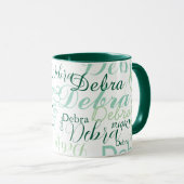 Groene combo-Mok namen typografie Mok (Voorkant rechts)