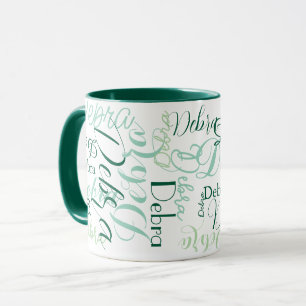 Groene combo-Mok namen typografie Mok