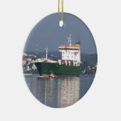 Groene commerciële vehikelferry keramisch ornament (Rechts)