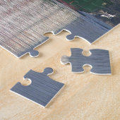 Groene commerciële vehikelferry legpuzzel (Zijkant)