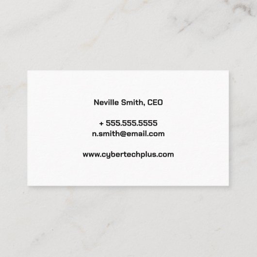 Groene Computer Chip Circuits en IT-technologie Visitekaartje (Achterkant)