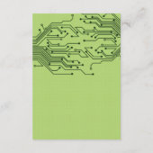 Groene Computer Circuit Board Bar Mitzvah Receptie Informatiekaartje (Achterkant)
