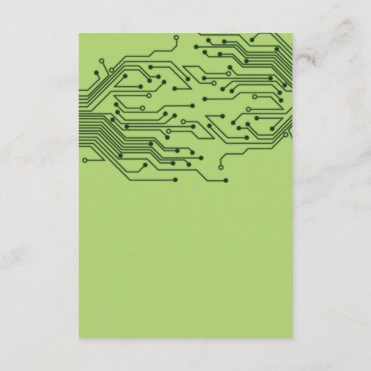 Groene Computer Circuit Board Bar Mitzvah Receptie Informatiekaartje (Achterkant)