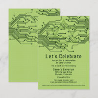 Groene Computer Circuit Board Bar Mitzvah Receptie