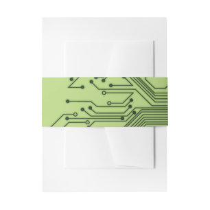 Groene Computer Circuit Board Mitzvah Uitnodiging Uitnodigingen Wikkel