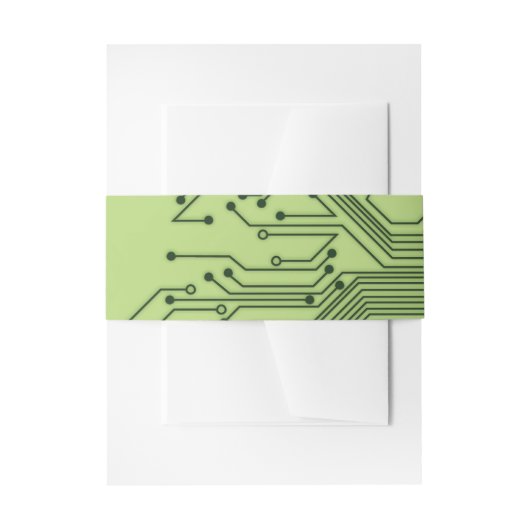 Groene Computer Circuit Board Mitzvah Uitnodiging Uitnodigingen Wikkel (Voorkant Voorbeeld)