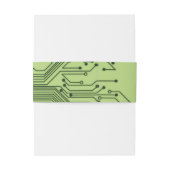 Groene Computer Circuit Board Mitzvah Uitnodiging Uitnodigingen Wikkel (Achterkant Voorbeeld)