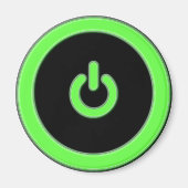 Groene Computer Power Button Magnet (Voorkant)