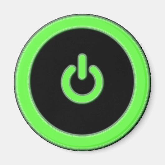 Groene Computer Power Button Magnet (Voorkant)