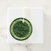 Groene computer printplaat bar mitswa bedankjes labels (In situ)