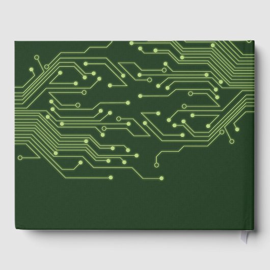 Groene computer printplaat bar mitswa gastenboek (Achterkant)