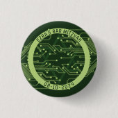 Groene computer printplaat bar mitswa ronde button 3,2 cm (Voorkant)