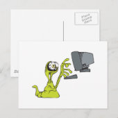 groene computer typend buitenaardse monsterblob briefkaart (Voorkant / Achterkant)