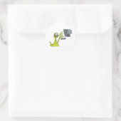 groene computer typende alien monster blob ronde sticker (Tas)