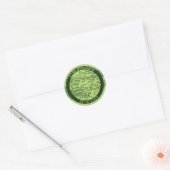 Groene Computerprintplaat Bar Mitzvah Ronde Sticker (Envelop)