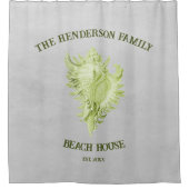 Groene Conch Shell Shower Curtain Douchegordijn (Voorkant)