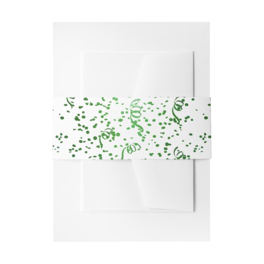 Groene Confetti Birthday Party Weddenschap Belly B Uitnodigingen Wikkel (Voorkant Voorbeeld)